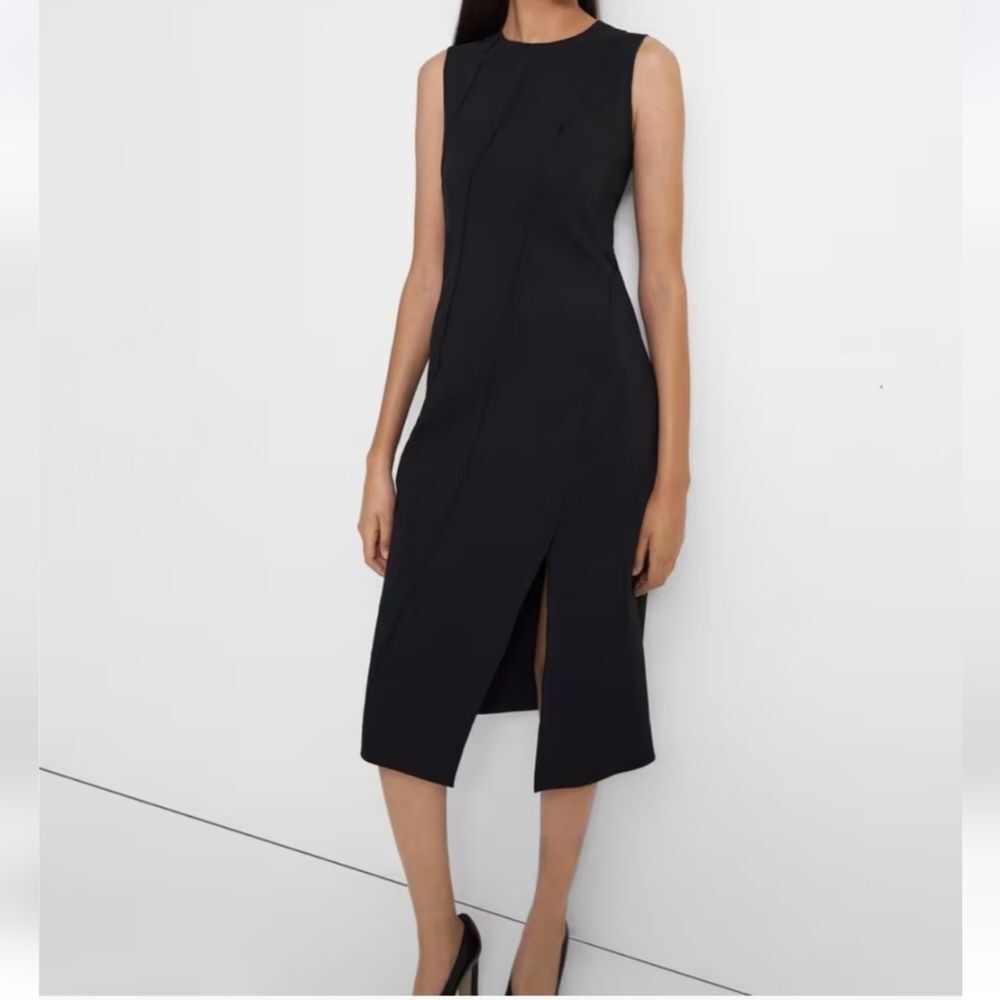 Theory Bias Seam Midi Dress in Precision Ponte Size M